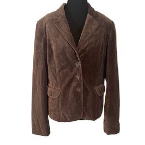 Liz Claiborne Brown Blazer Jacket Womens Size 12 Dark Aademia 90s Style Y2K